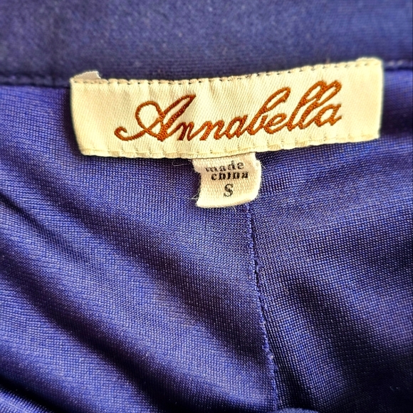 Fransesca's Annabella Scalloped Navy Blue Shorts Pockets Stretchy Summer Size S - Picture 4 of 6